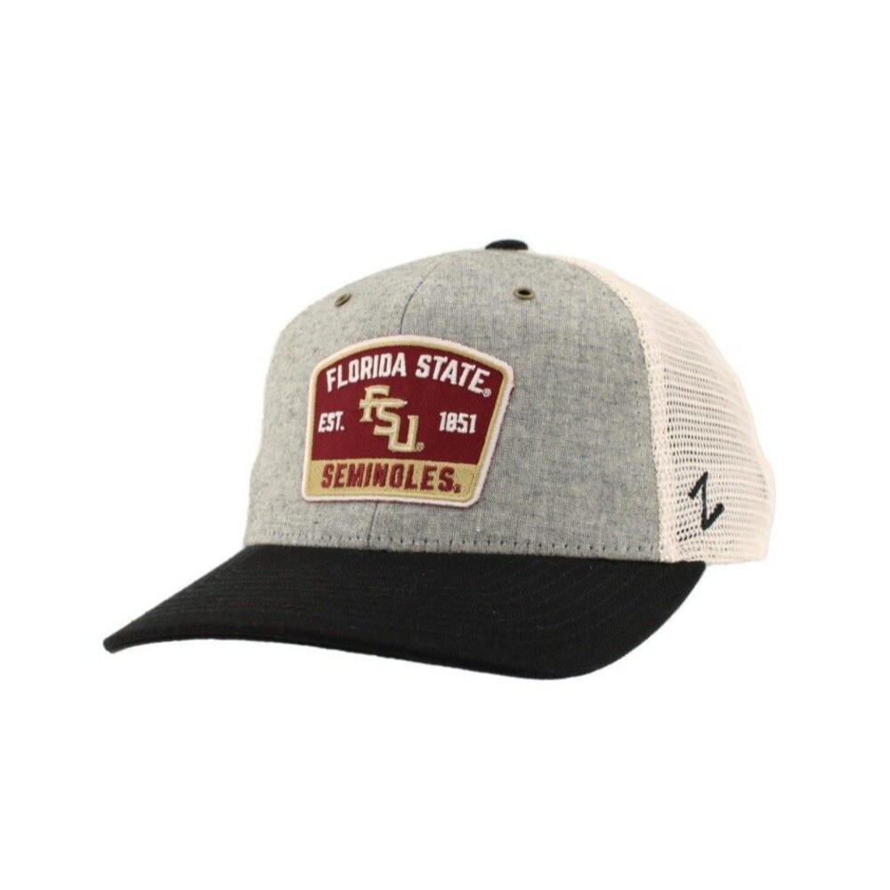 Zephyr Florida State Seminoles FSU Switchback Trucker Hat Cap Gray Black